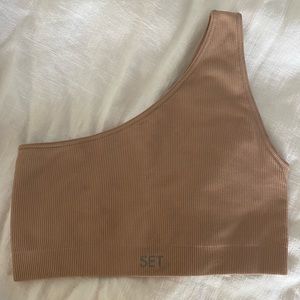 SETactive ribbed one shoulder sports bra